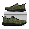 Marijuana Leaf Pattern Print Black Running Shoes