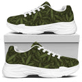 Marijuana Leaf Pattern Print White Chunky Shoes