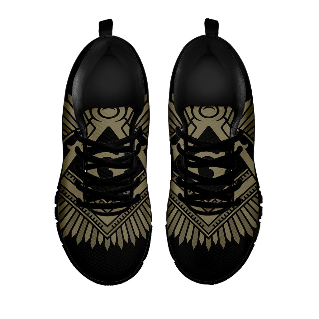Masonic Freemasonry Print Black Running Shoes