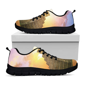 Mayan Civilization Print Black Running Shoes
