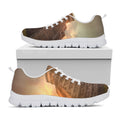 Mayan Pyramid Print White Running Shoes