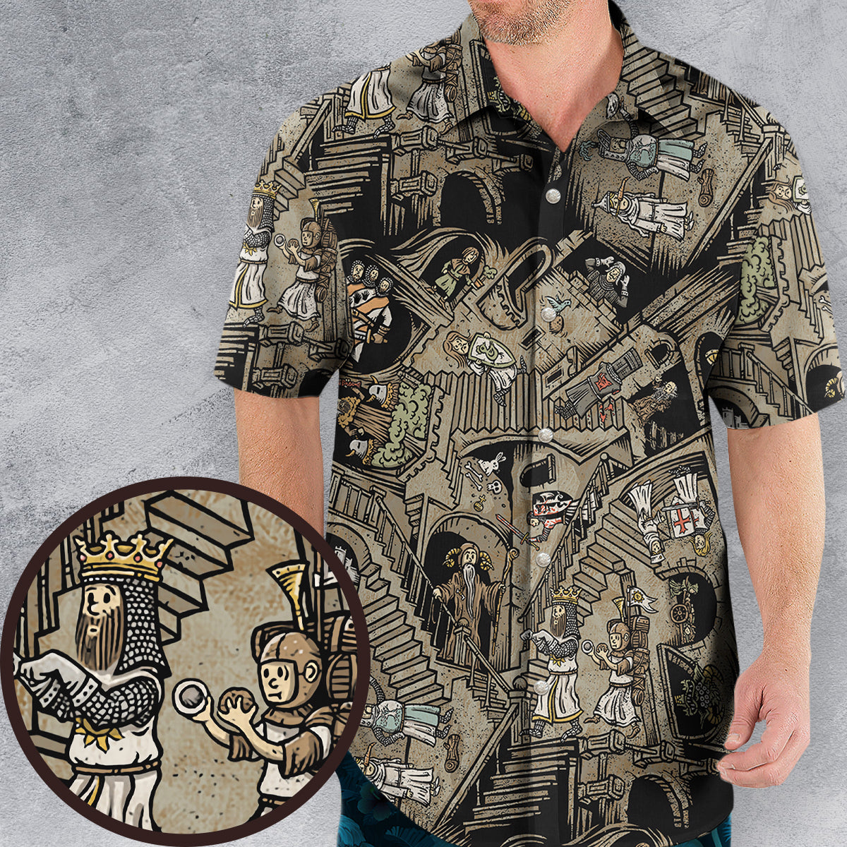 Monty Escher’s Relativity Hawaiian Shirt