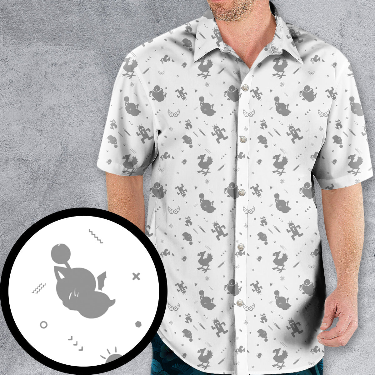 Final Fantasy Creatures Pattern Hawaiian Shirt