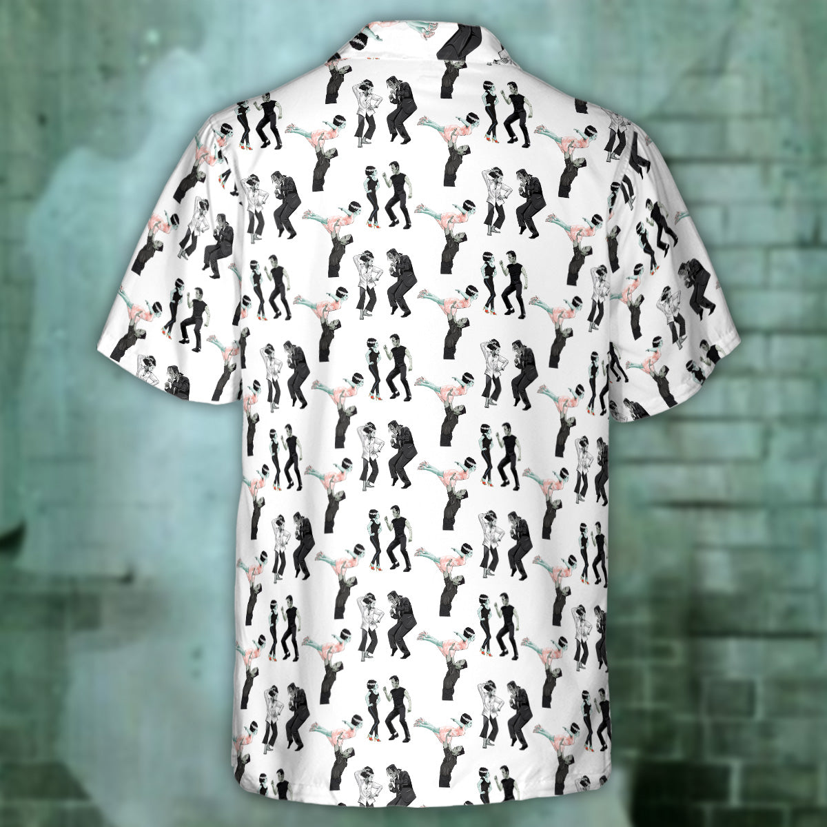 Frankenstein And Bride Dance Movies Dance Scene Mashup Hawaiian Shirt