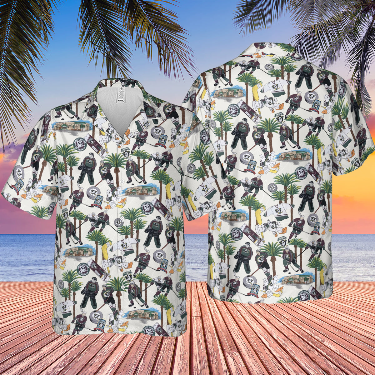 Hockey Mighty Ducks Players Hawaiian Shirt