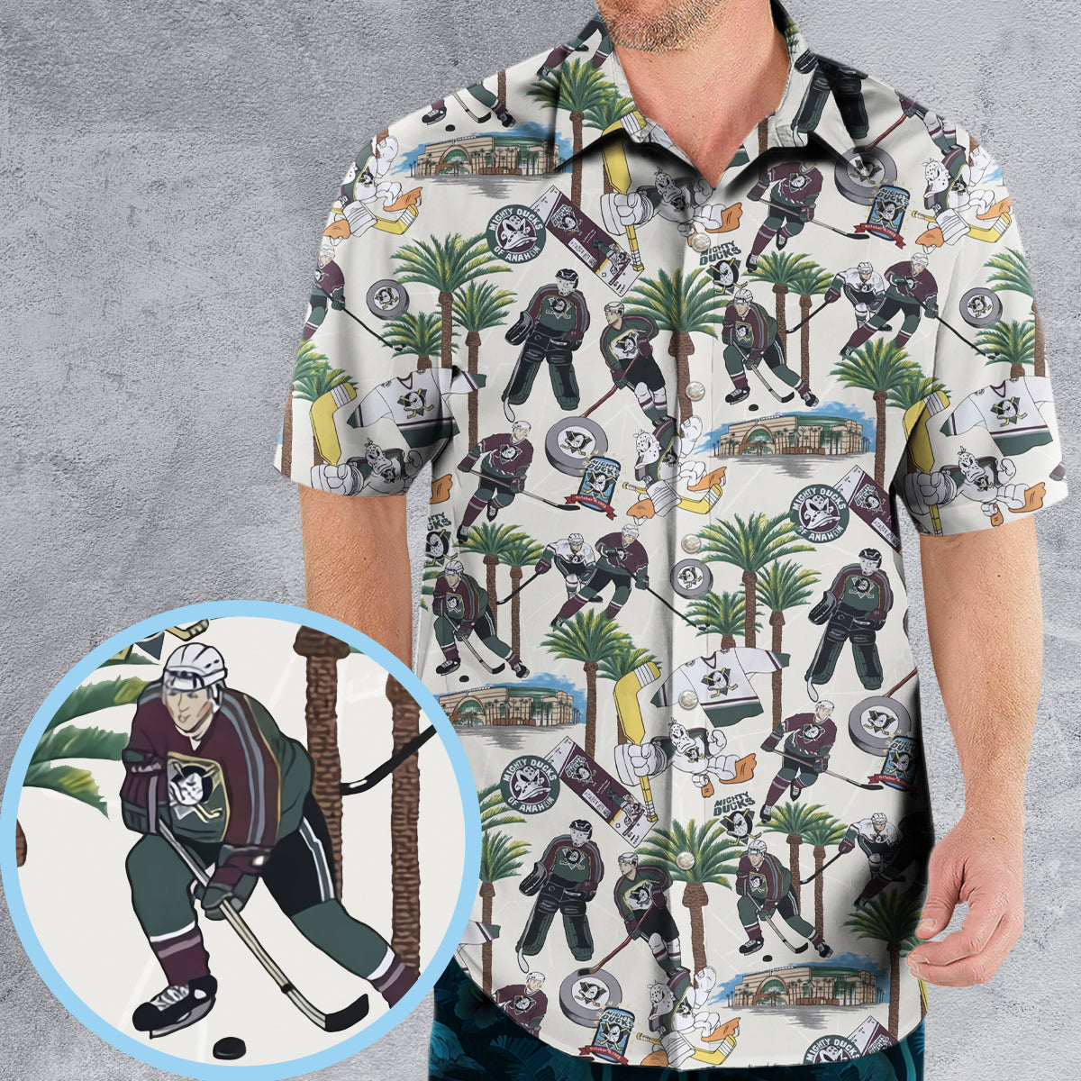 Hockey Mighty Ducks Players Hawaiian Shirt
