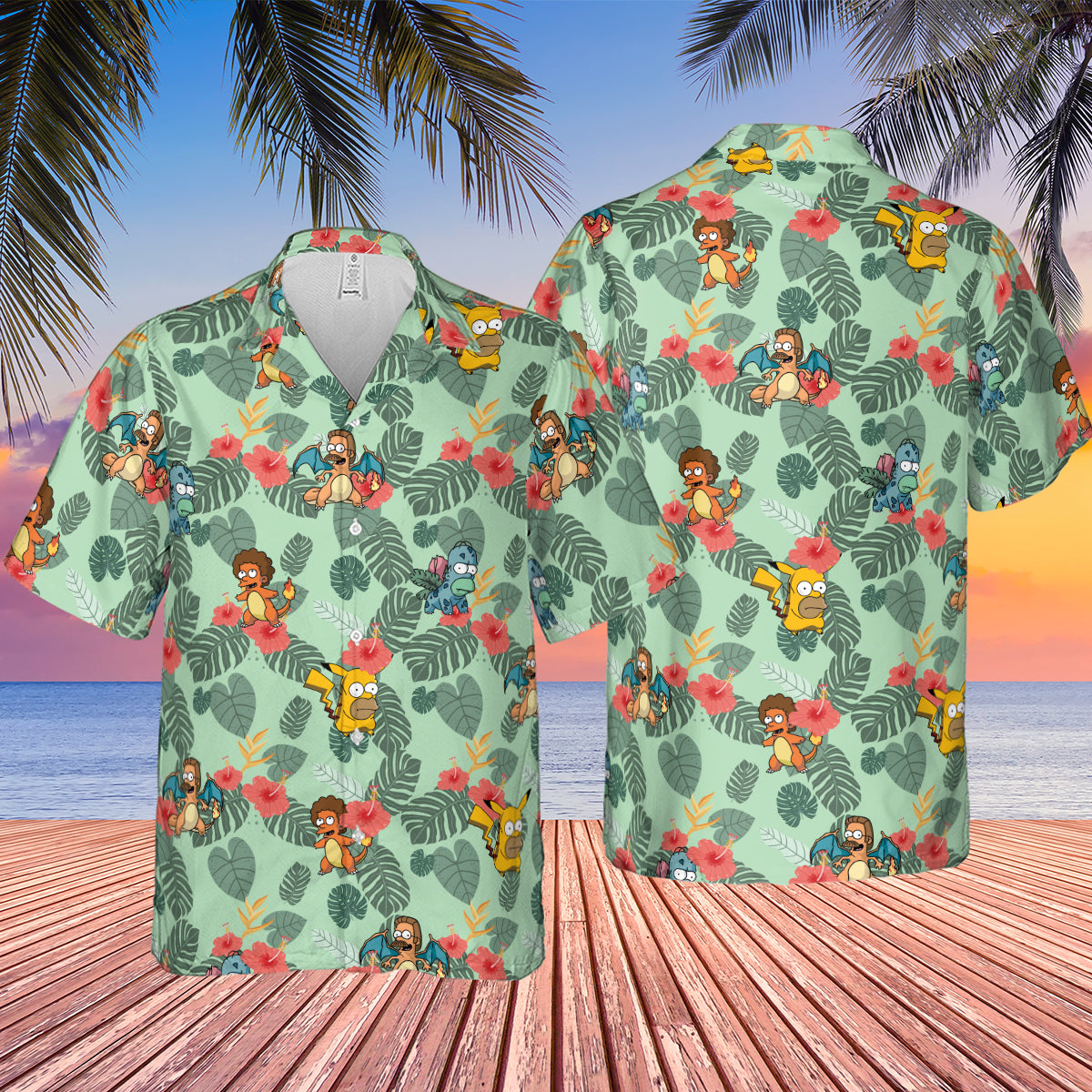 Simpsonmon The Simpsons Pokemon Mashup Hawaiian Shirt