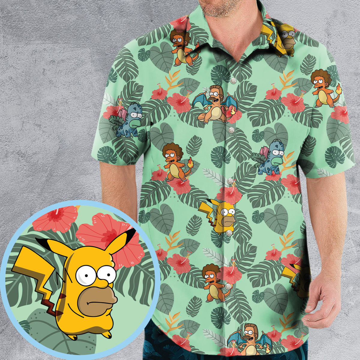 Simpsonmon The Simpsons Pokemon Mashup Hawaiian Shirt