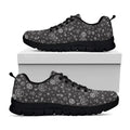 Mechanic Nuts and Bolts Pattern Print Black Running Shoes