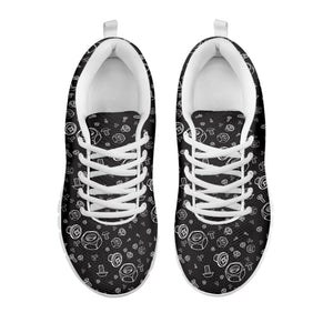 Mechanic Nuts and Bolts Pattern Print White Running Shoes