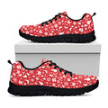 Merry Christmas Elements Pattern Print Black Running Shoes