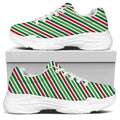 Merry Christmas Stripes Pattern Print White Chunky Shoes