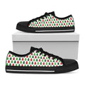 Merry Christmas Tree Pattern Print Black Low Top Sneakers