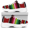 Mexican Serape Blanket Pattern Print White Chunky Shoes