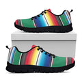 Mexican Striped Blanket Pattern Print Black Running Shoes