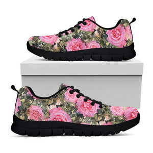 Military Camouflage Flower Pattern Print Black Running Shoes