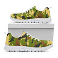 Military Camouflage Print White Running Shoes