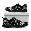 Mjolnir And Younger Futhark Print Black Running Shoes
