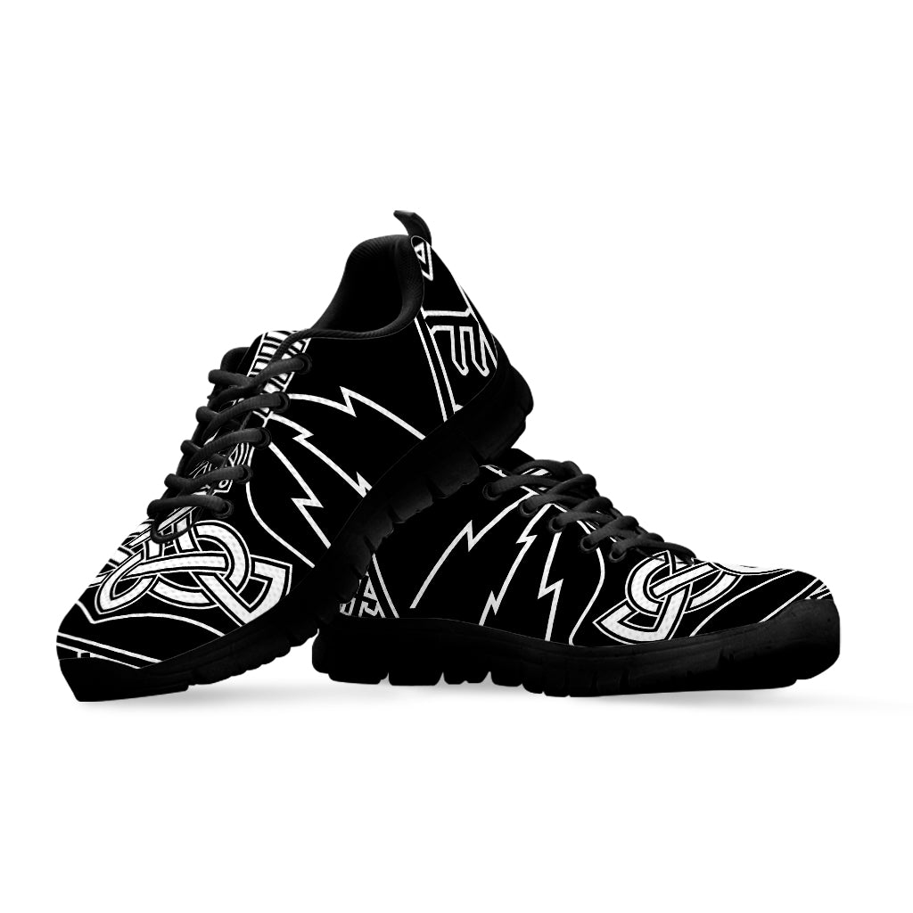 Mjolnir And Younger Futhark Print Black Running Shoes