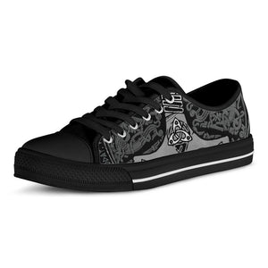 Mjolnir Hammer Of Thor Print Black Low Top Sneakers