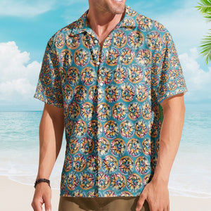 Grateful Dead Inspried Hawaiian Shirt Dancing Bears All-Over Print Button-Up