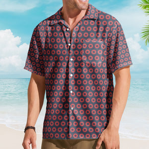 Navy and Red Phish Fishman Donut Unisex Hawaiian Shirt Retro Music Aloha Button-Up Shirt
