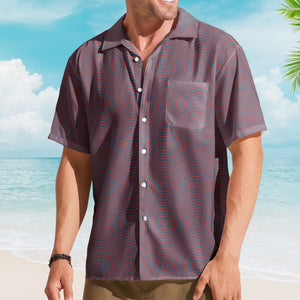 Phish Red Circle Unisex Hawaiian Shirt Retro Geometric Hawaiian Button-Up Shirt