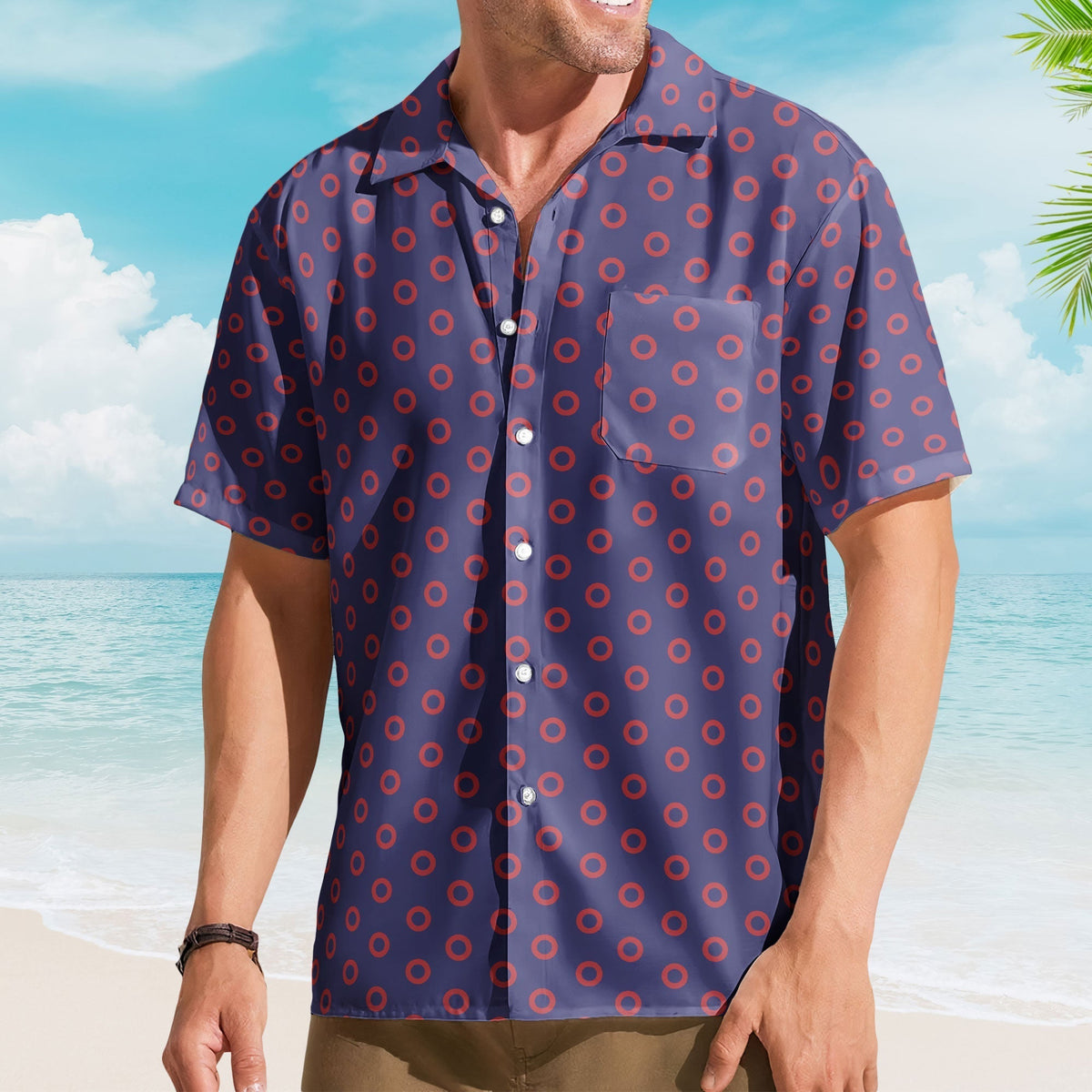 Phish Band Red Circle Hawaiian Shirt Retro Music Inspired Concert Vacation Aloha Shirt