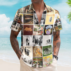 Fleetwood Mac Hawaiian Shirt Vintage Album Collage Classic Rock Style