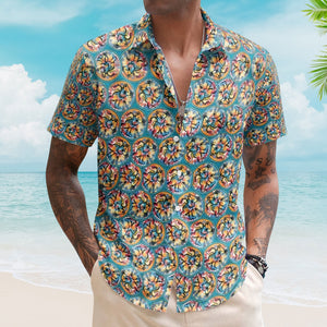 Grateful Dead Inspried Hawaiian Shirt Dancing Bears All-Over Print Button-Up