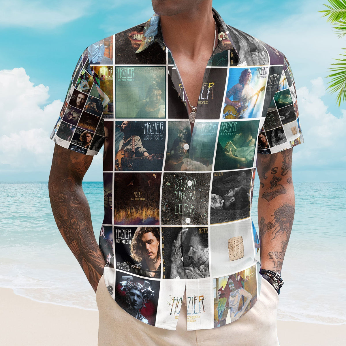 Hozier Album Collage Hawaiian Shirt Indie Folk Music Fan Shirt