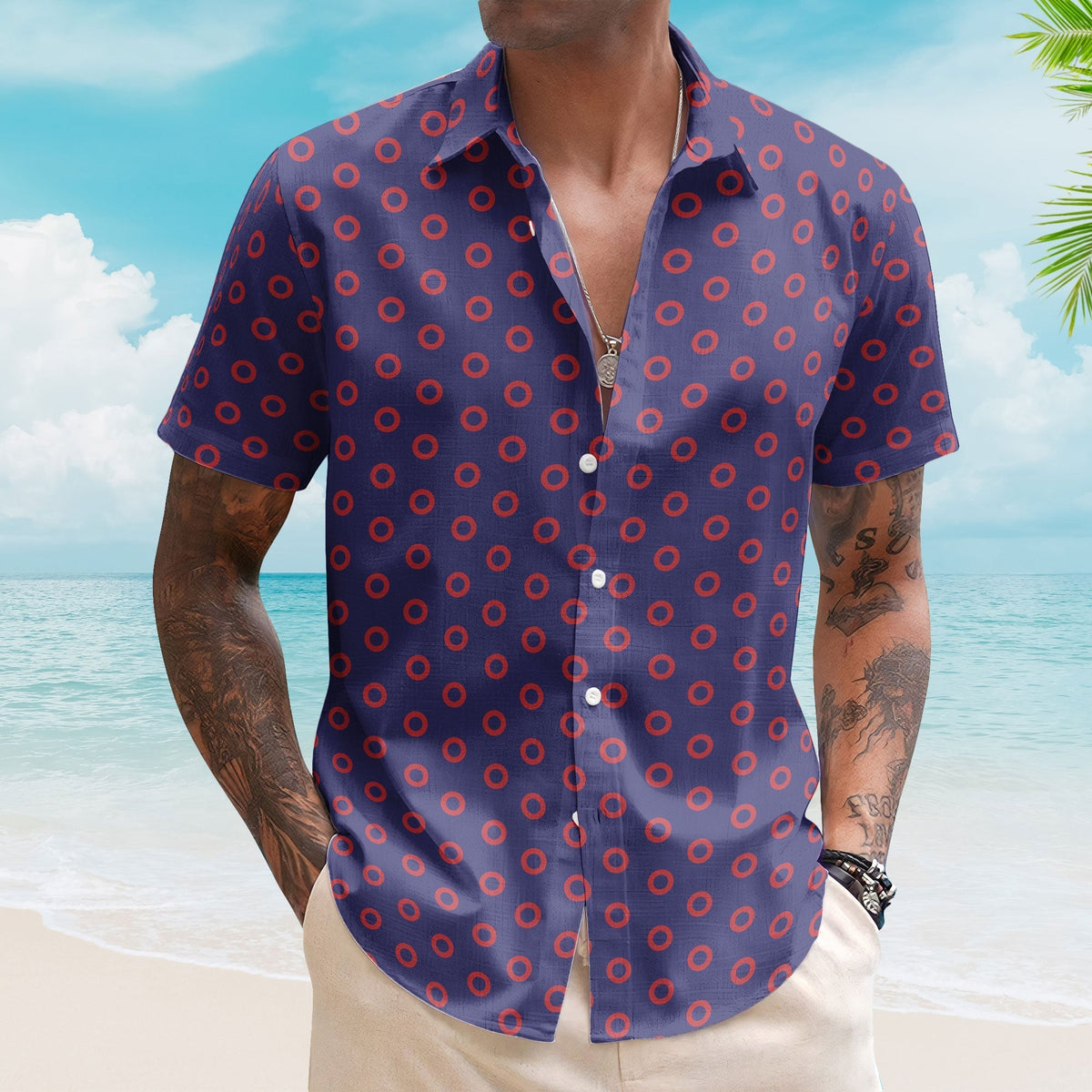 Phish Band Red Circle Hawaiian Shirt Retro Music Inspired Concert Vacation Aloha Shirt
