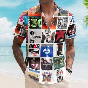INXS Album Collage Hawaiian Shirt Rock Music Band Fan Shirt