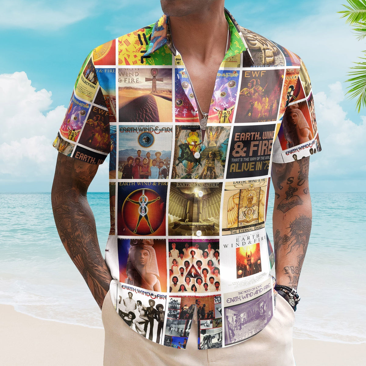 Electric Light Orchestra Album Collage Hawaiian Shirt Rock Band Fan Shirt
