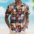The Cure Retro Music Album Art Mosaic Grid Colorful Hawaiian Shirt Retro Music Album Art Inspired Unisex Shirt