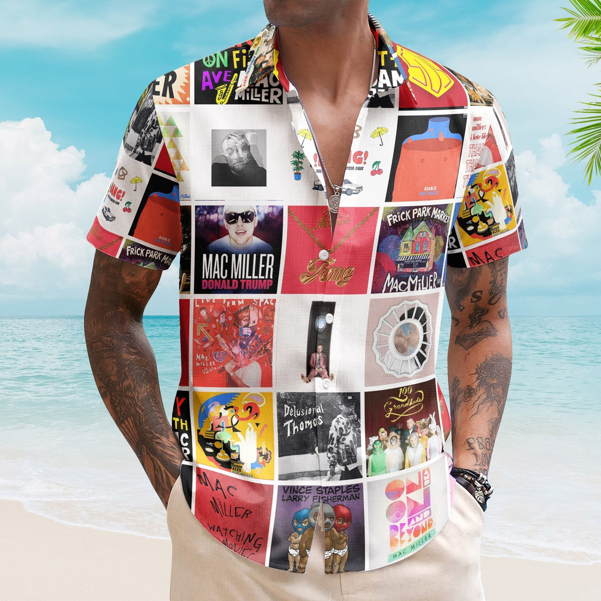 Mac Miller Nostalgia Collage Hawaiian Shirt Emotional Hip-Hop Memories Gift