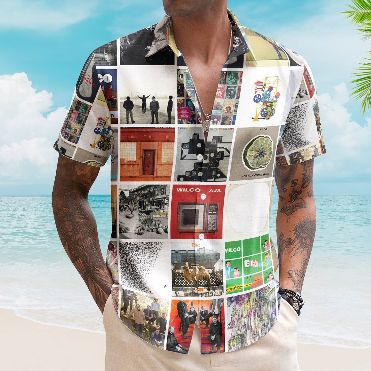 Wilco Album Collage Hawaiian Shirt Rock Music Band Fan Shirt