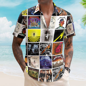 Metallica Album Collage Hawaiian Shirt Heavy Metal Music Band Fan Shirt