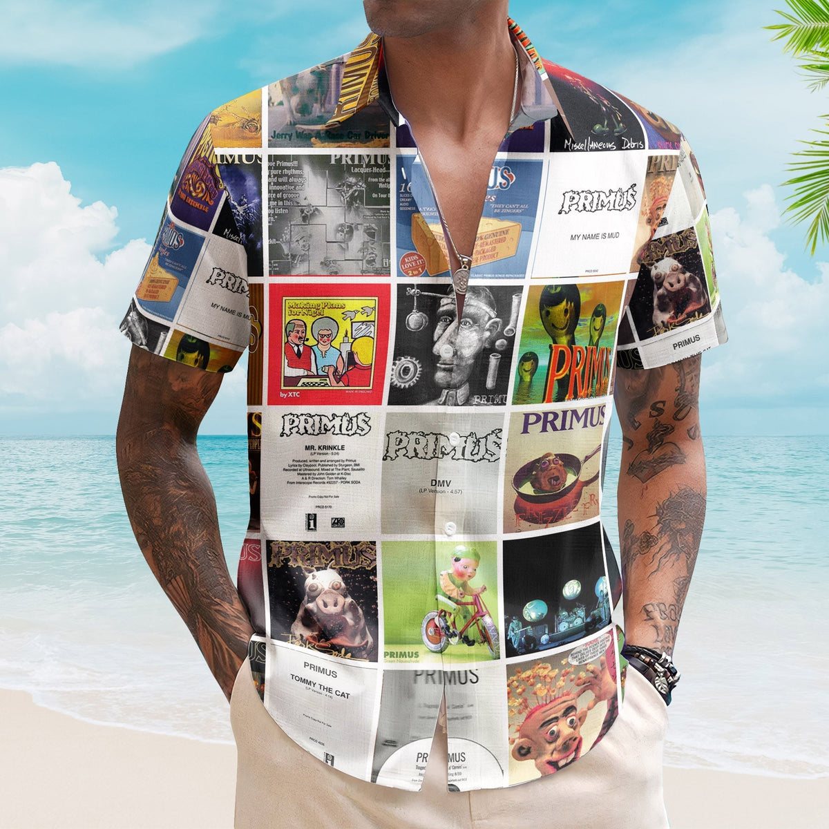 Primus Album Collage Hawaiian Shirt Rock Music Band Fan Shirt