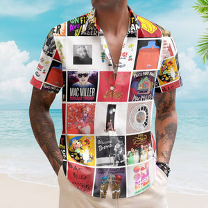 Mac Miller Album Collage Hawaiian Shirt Hip-Hop Music Fan Shirt