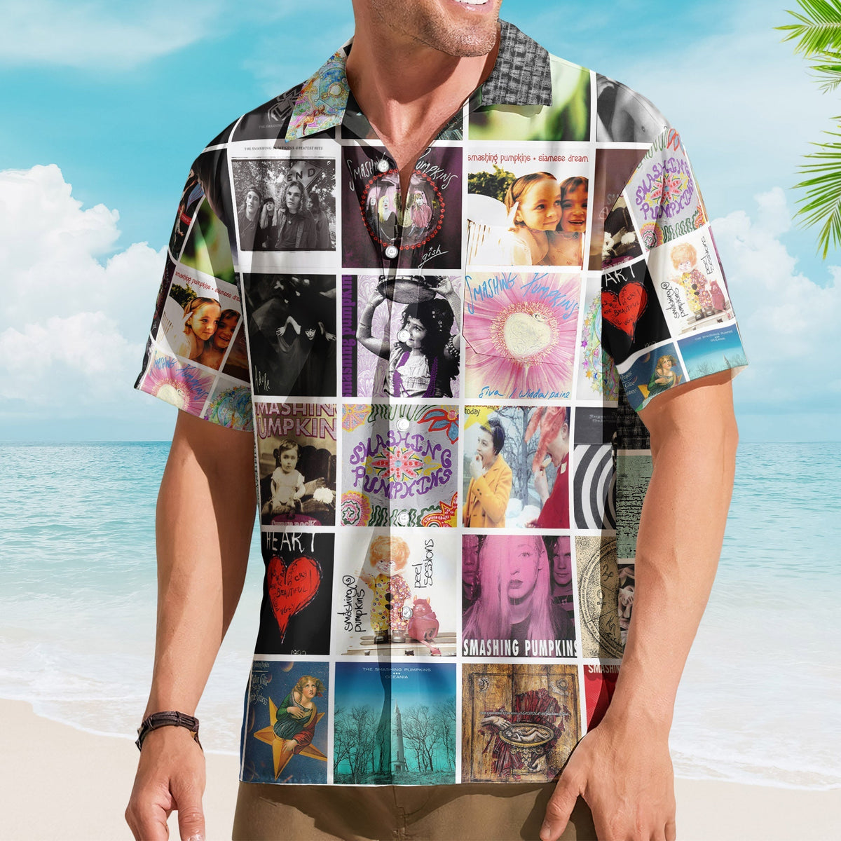 The Smashing Pumpkins Album Collage Hawaiian Shirt Rock Music Band Fan Shirt