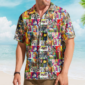 The Beatles Hawaiian Shirt Pop Art Collage Psychedelic Rock Summer Button Up
