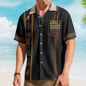 Guns N' Roses Luxury Design Hawaiian Shirt Vintage Rock Inspired Black Hawaiian Shirt