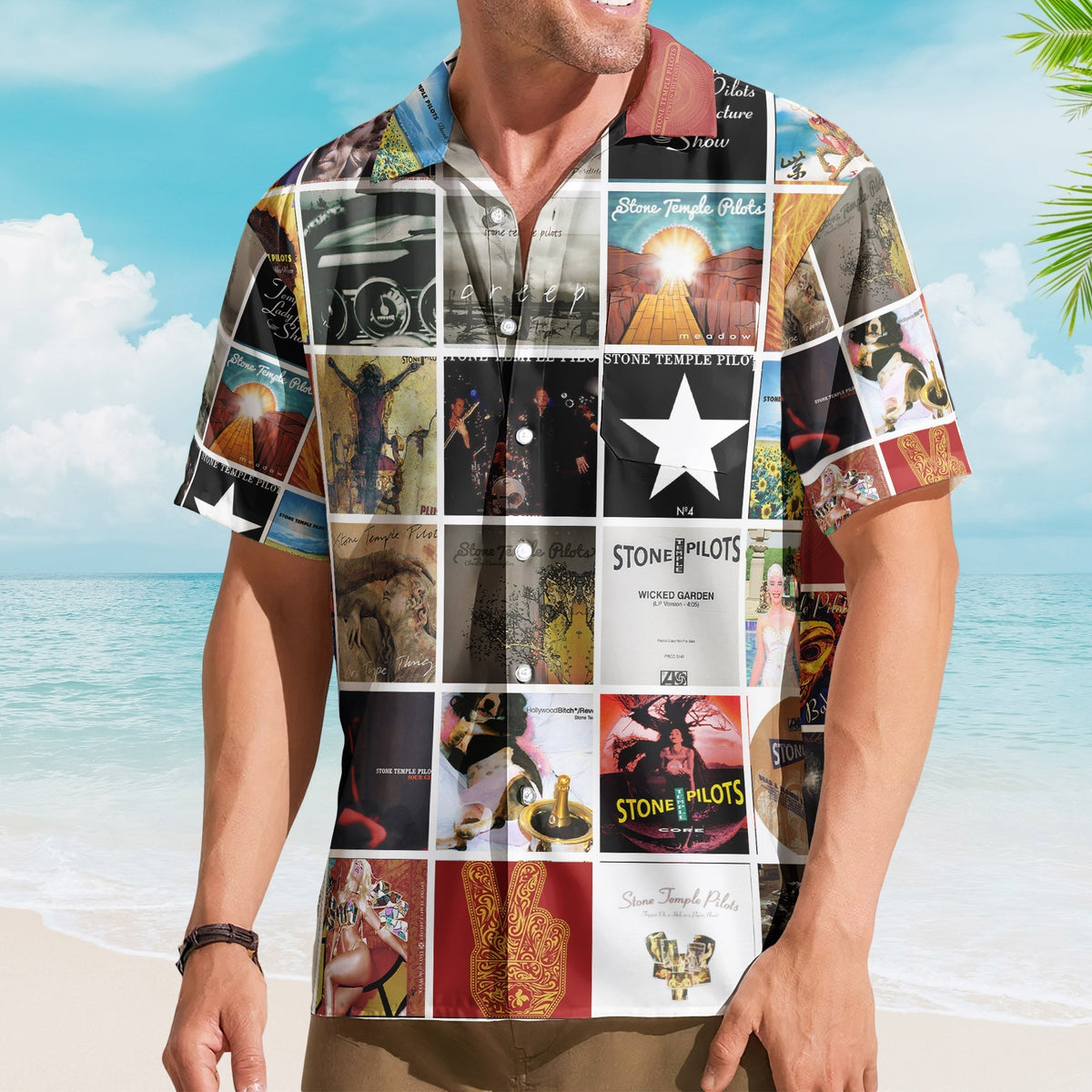 Stone Temple Pilots Album Collage Hawaiian Shirt Rock Band Fan Shirt