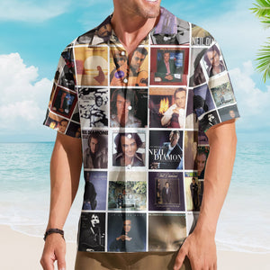Neil Diamond Album Collage Hawaiian Shirt Pop Rock Music Fan Shirt