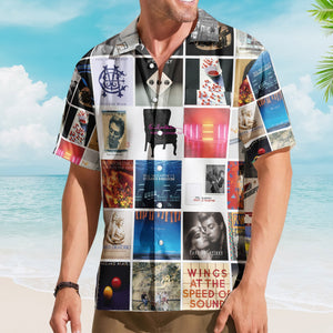 Paul McCartney Album Collage Hawaiian Shirt Pop Rock Music Band Fan Shirt