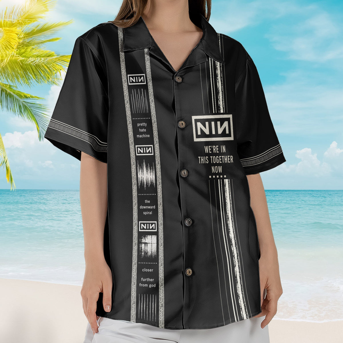 Nine Inch Nails Luxury Design Hawaiian Shirt Industrial Rock Inspired Hawaiian Shirt