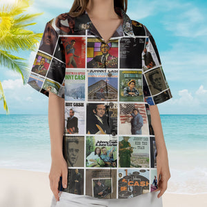 Johnny Cash Album Collage Hawaiian Shirt Country Rock Music Fan Shirt