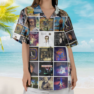Elton John Album Collage Hawaiian Shirt Rock Pop Music Fan Shirt