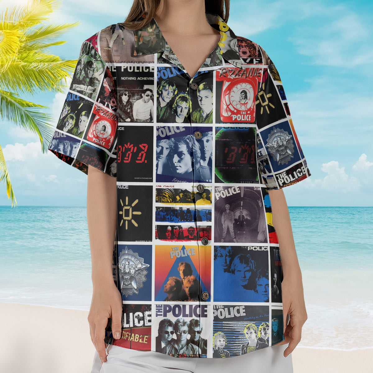 The Police Album Collage Hawaiian Shirt Rock Music Band Fan Shirt